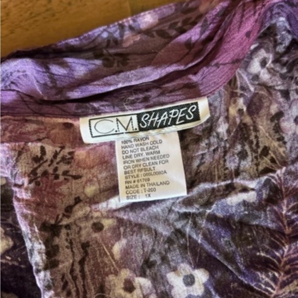 Purple Floral Lightweight Women's Button Cardigan - Picture 3 of 3